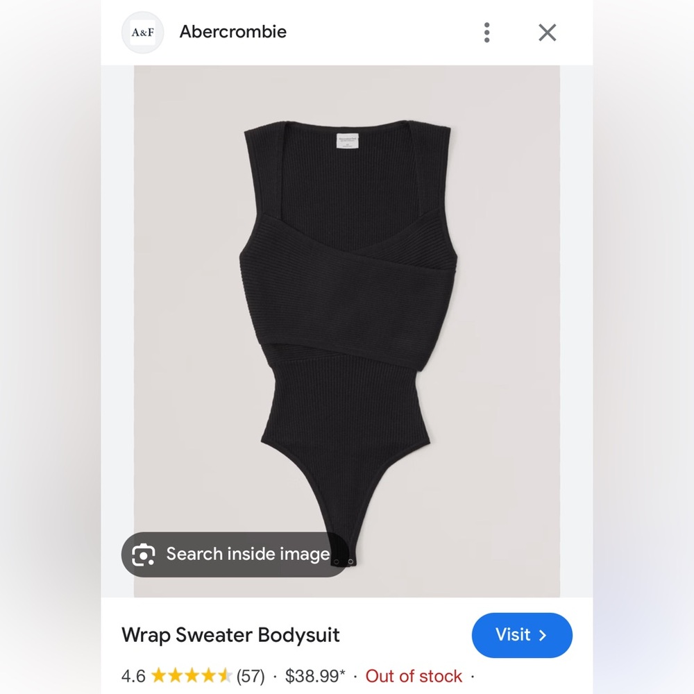 Abercrombie and Fitch Sleeveless wrap sweater bodysuit